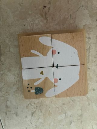 Puzzle 4 cubos animales madera
