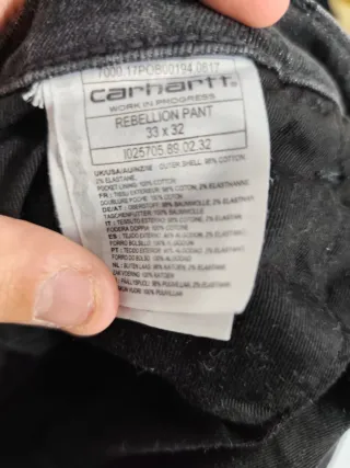 Pantalones Carhartt Negros Talla M