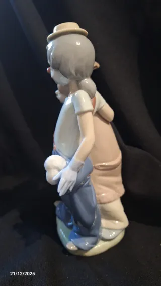 Figura Lladro Payaso Niña Perro Caja Original