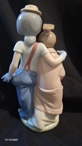 Figura Lladro Payaso Niña Perro Caja Original