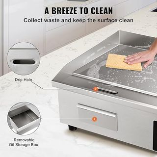 Plancha Eléctrica Profesional de Acero Inoxi 3000W