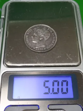 Moneda 1 Peseta 1899 Alfonso XIII Plata