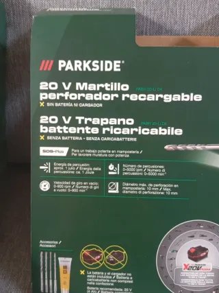 Taladro con martillo percutor Parkside 20V 1 julio