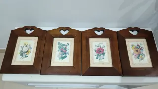 4 Cuadros Decorativos Madera Corazón