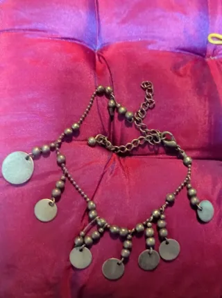 Colgante y Pulsera Vintage Negro/Dorado