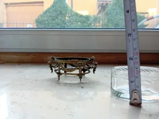 Ciotolina porta sale in vetro e metallo