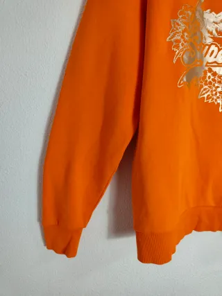 Sudadera Superdry Naranja Logo Dorado