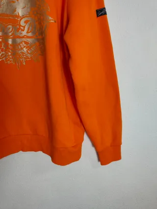 Sudadera Superdry Naranja Logo Dorado