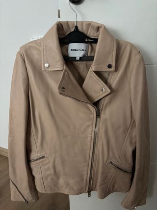 Cazadora Bimba y Lola Piel Beige Talla M