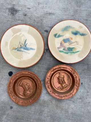 Plato decorativo bronce antiguo