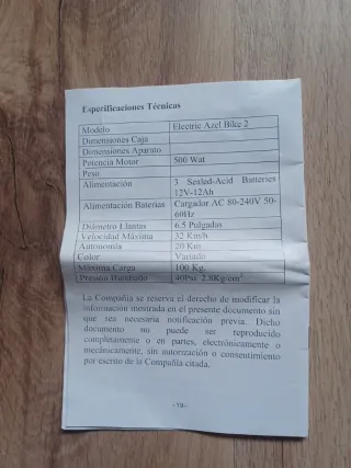 Mini moto eléctrica 500W Burn