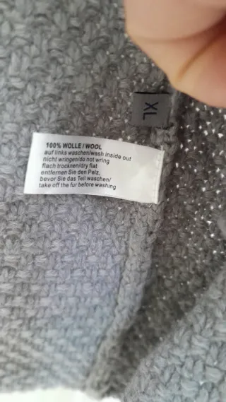 Cardigan 100% lana con pelliccia