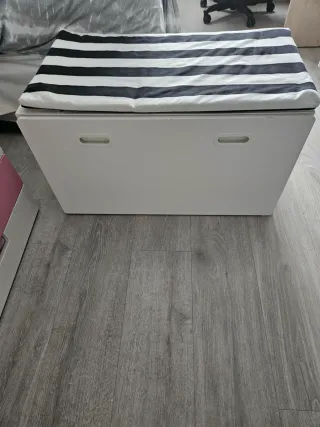 Banco baúl almacenaje blanco