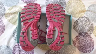 Zapatillas running trail montaña Ipso T39gris/rosa