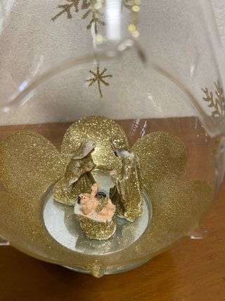 Presepe Angelo Vetro Glitter Oro