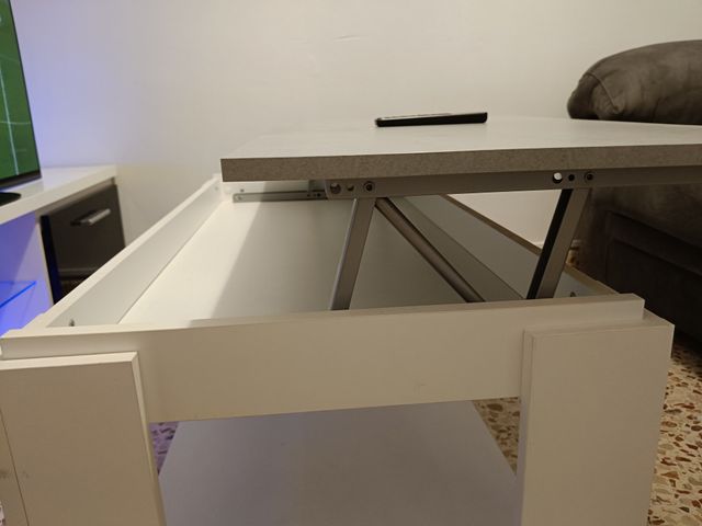 Mesa centro elevable madera y metal