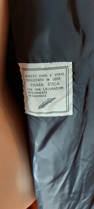 Giaccone piumino vera piuma d'oca nero