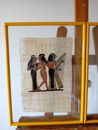 Lote 2 Cuadros Papiro Egipcio