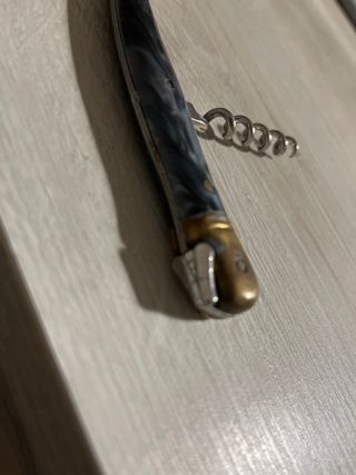 Tira-tappi vintage in metallo e corno