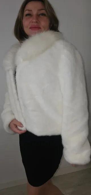 Abrigo fiesta blanco mujer