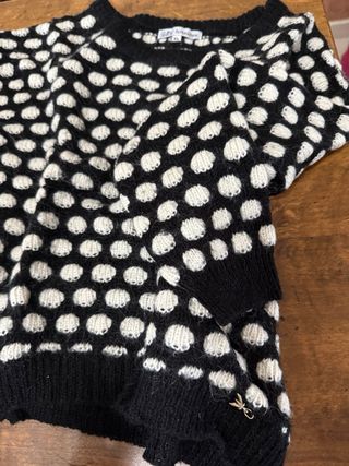 Maglione Patrizia Pepe XL Pois Nero Bianco