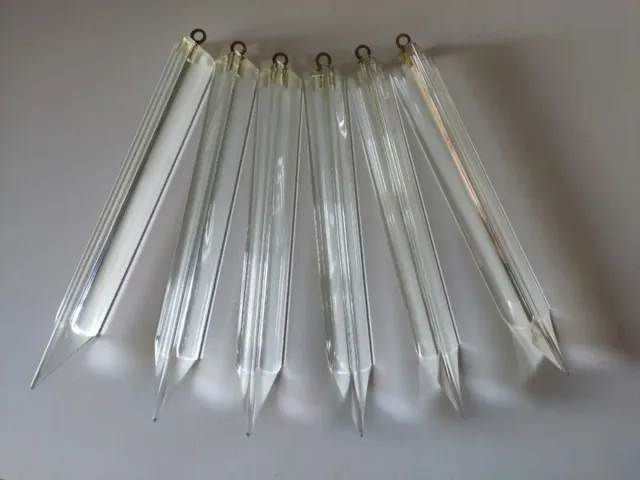 6 PRISMAS TRIANGULAR CRISTAL MURANO LÁMPARAS