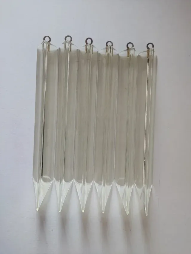 6 PRISMAS TRIANGULAR CRISTAL MURANO LÁMPARAS