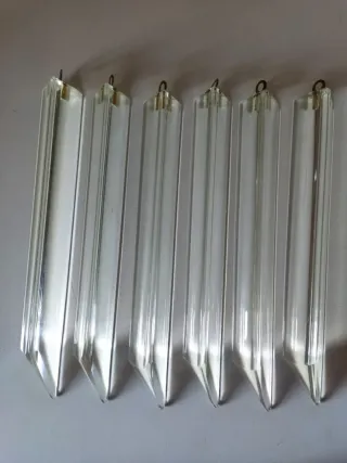 6 PRISMAS TRIANGULAR CRISTAL MURANO LÁMPARAS