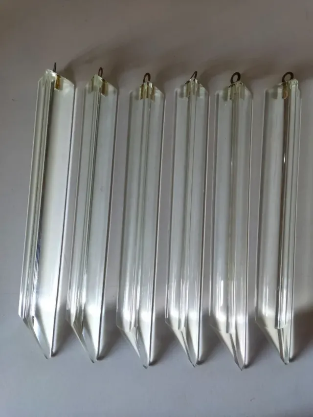 6 PRISMAS TRIANGULAR CRISTAL MURANO LÁMPARAS