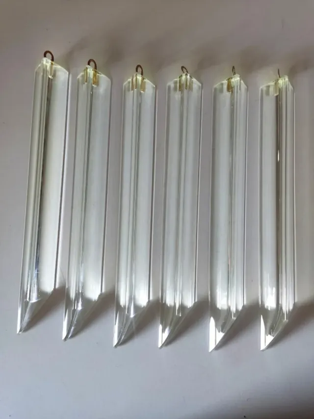 6 PRISMAS TRIANGULAR CRISTAL MURANO LÁMPARAS