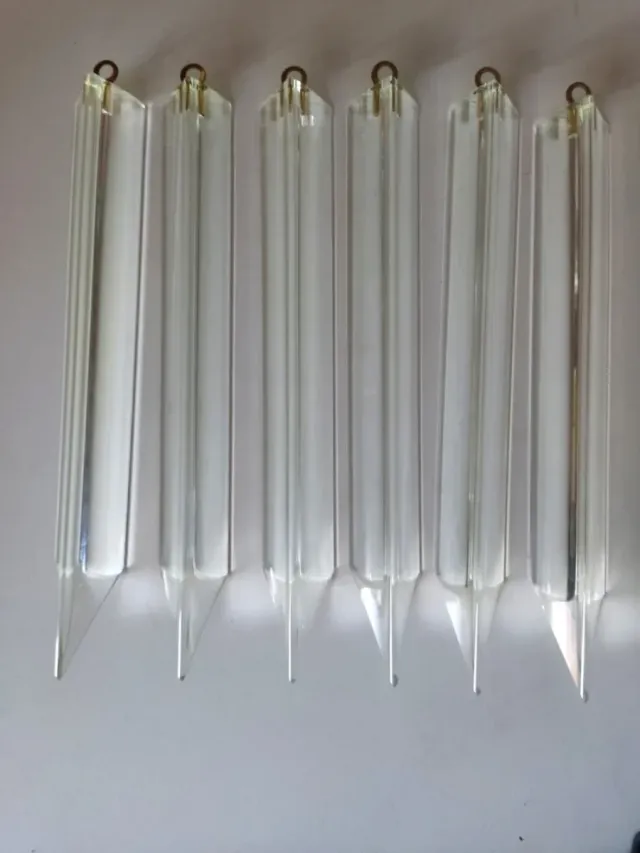 6 PRISMAS TRIANGULAR CRISTAL MURANO LÁMPARAS