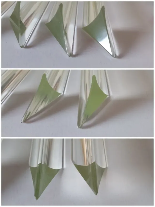 6 PRISMAS TRIANGULAR CRISTAL MURANO LÁMPARAS