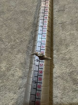 Anel Prata 2 Pedras Transparentes, com sello