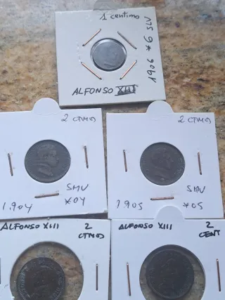 5 Monedas Alfonso XIII mirar fotos