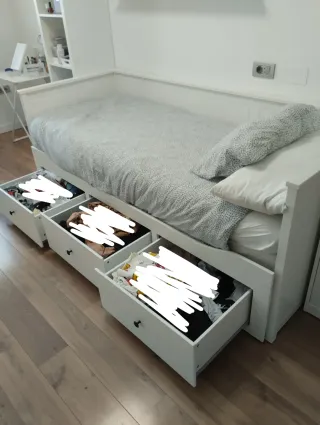 Cama Diván Ikea Blanca con Cajones