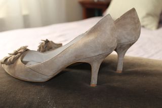 Zapatos Zara tacón beige mujer