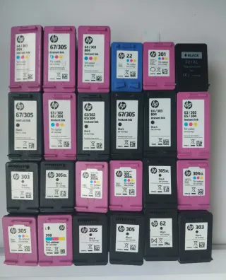 Cartuchos vacíos HP y Canon