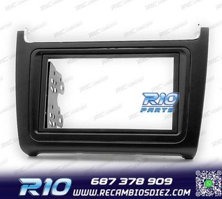 MARCO NEGRO COMPLETO RADIO 2-DIN PARA VOLKSWAGEN VW POLO 14+