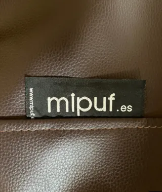 Puf Marrón Piel Sintética XXL