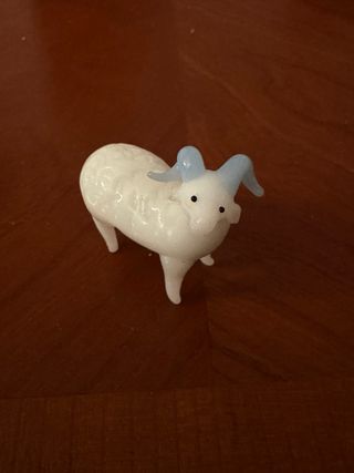 Miniaturas de ovejas cabras de cristal