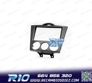 MARCO NEGRO BRILLO RADIO 2-DIN PARA MAZDA RX-8 03-08 AIRE AC