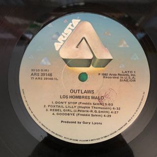 Outlaws Los Hombres Malo LP 12" 33 RPM 1982 Arista