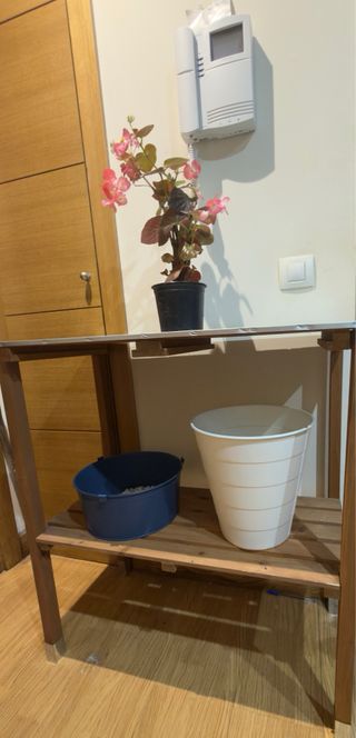 Mesa de jardín madera y metal