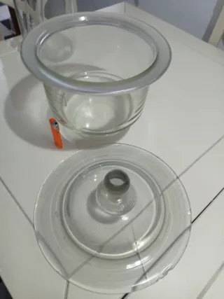 Desecador de cristal laboratorio