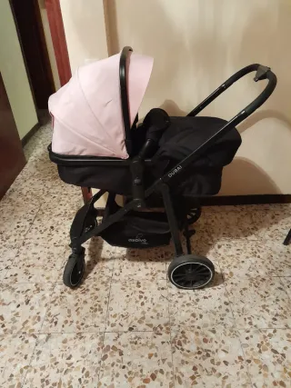 Carrito de bebé Asalvo Dubai rosa y negro
