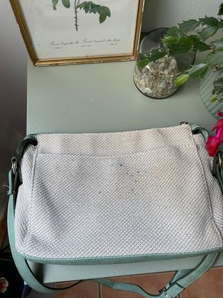 Bolso Misako verde y beige