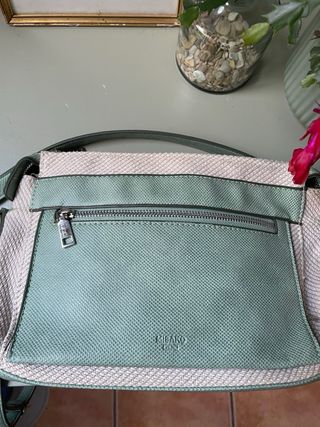 Bolso Misako verde y beige