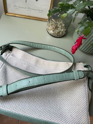 Bolso Misako verde y beige
