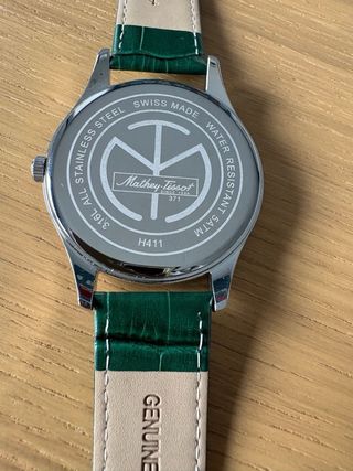 Matthey-Tissot Reloj Suizo Verde y Plateado