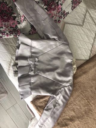 Traje Fallera Niña Gris y Rosa